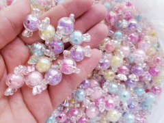 Bala acrilica Irizada Para Pulseira Cores Sortidas 12x21mm (kit 10un)