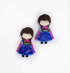 Aplique Acrilico Ana Saia Glitter Azul Tiara Curvado 7cm (un)