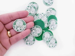 Aplique Redondo Palmeiras Verde Emborrachado (3un)