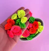 Flor tecido P Cores Neon (5un)