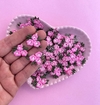 Aplique Ramo Florzinha Tipo Bordado Rosa médio (3un)