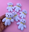 Urso Pelúcia Branco Laço Amarelo 9x6,5cm (un)