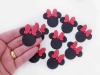 Minnie Emborrachada Preta Laço Vermelho (3un)