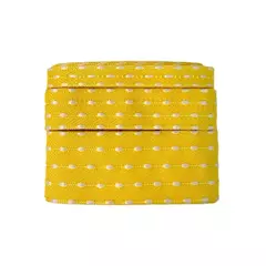 kit Fita Pesponto pompom Sinimbu amarelo 3 larguras (2 metros cada)