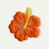 Aplique Flor Moana Laranja Emborrachado (3un)