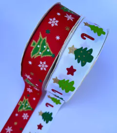 Gorgurão Estampado Natal Sanding 38mm (3 metros)