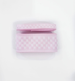 Kit Fita Sinimbu Xadrez Rosa Candy (2 tamanhos) - 2 metros de cada