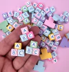Aplique Resina Bloco ABC Cand colors Sortidos (3un)