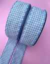 Fita Tweed de Luxo Azul com Borda 38mm (1 metro)