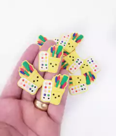 Aplique Copo Pincel amarelo Emborrachado (3un) mod 23