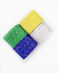 Tule Estrelinha Dourada 60mm (1 metro)