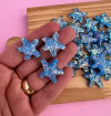Aplique Estrela azul Resina (3un)