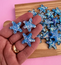 Aplique Estrela azul Resina (3un)