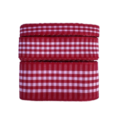 Kit Fita Xadrez Sinimbu Vermelho 3 tamanhos (2 mt de cada)