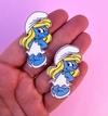 Aplique Smurfs Smurfette Acrilico Plano (2un)