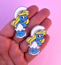 Aplique Smurfs Smurfette Acrilico Plano (2un)