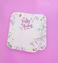 Tag Escolar Rosa Quadrada 9,9x8,7cm Papel 300g Laminado Frente (20un)