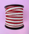 Fita Passamanaria Zig zag Branca Vermelha Dourada (14mm) (1 metro)