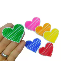 Aplique Coração Riscado Emborrachado (kit 3un) - comprar online