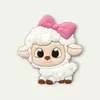 Aplique Ovelinha Bebê Laço Rosa Emborrachado (3un)