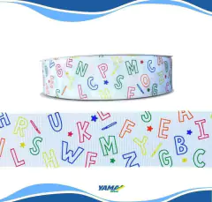 Gorgurão Estampado Yama Letras Coloridas 38mm (3 metros)