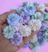 Aplique Flor tecido Miolo Pistilho Cores Sortidas - (5 un)