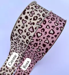 Fita Tecido Importada Oncinha Coração 38mm (1 metro) - comprar online