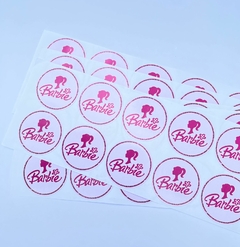 Adesivo Barbie 3,9x3,9cm (10un)