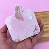 Tag Páscoa Bico de Pato coelho Floral 10x8,9cm Papel 300g Laminado Frente