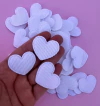 Aplique coração Cotelê Branco (3un)