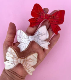 Aplique Laço Curvado para Tiara acrilico 8x5cm (un)