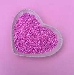 Pérola Inteira com furo 3mm abs cor Rosa médio (25g)