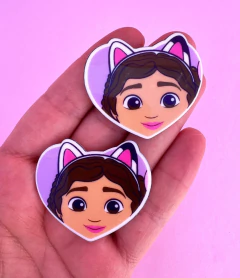 Aplique Acrílico Plano Coração Gabby (2un)