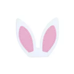 Aplique Orelha Coelho Branco/rosa mod002 emborrachado (3un)