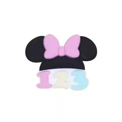 Aplique Minnie Escolar 123 Laço Rosa emborrachado (3un)