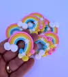 Aplique Arco íris cand colors Resina nuvem e estrela (2un)
