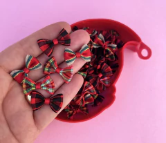 Aplique Lacinho tecido Natal Cores Sortidas 2,5x1,5cm (5un)