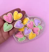 Aplique coração Resina cores Sortidas (3un)