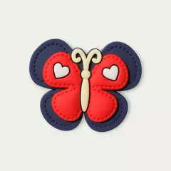 Aplique Borboleta Azul Vermelha Emborrachado (3un)