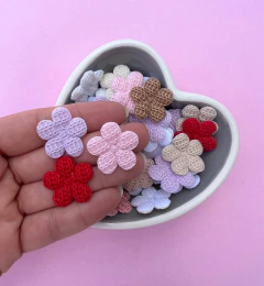 Aplique Flor Tecido Trançado Cores Sortidas 2,4cm (3un)