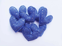 Coração Jeans Bolinha Dourada (un)