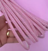 Fio Strass Meia Cana Rosa Bebê 8mm (1 Metro)