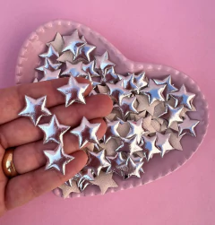Aplique Estrela Metalizada Prata 2cm (5un)