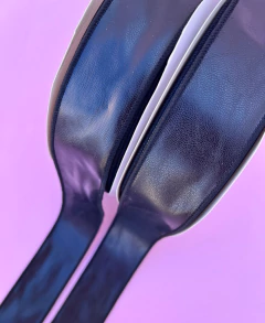 Fita de Couro Preta 38mm (1metro)