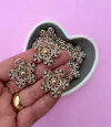 Aplique Flor Strass Plastico dourada 25mm (3un)