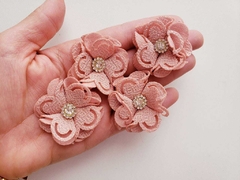 Flor tecido Strass + ou -3,5cm (un) na internet