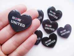 Coração Now United Preto Emborrachado (un)