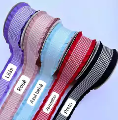 Fita Tecido Pied de Poul Babadinho 38mm Princess (1 metro) - comprar online