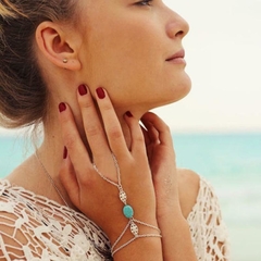 Pulseira Anel Indiana Boho Chic Turquesa Hippie - comprar online