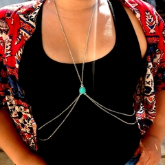 Body Chain Colar De Corpo Sensual Turquesa - loja online